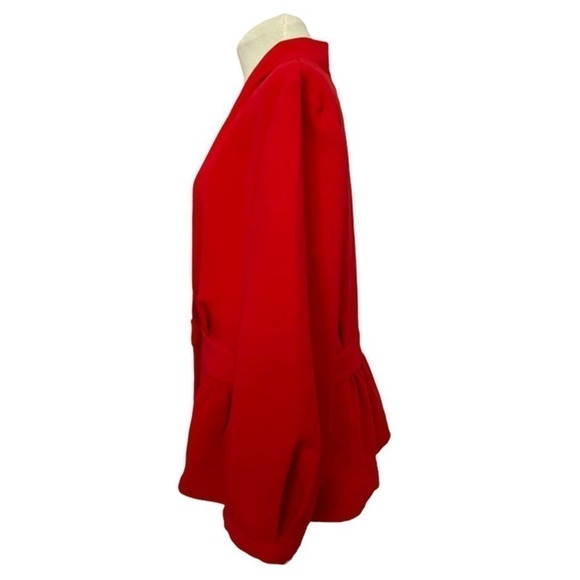 𝅺halogen Peplum Red Jacket Women's Size M - Picture 3 of 10